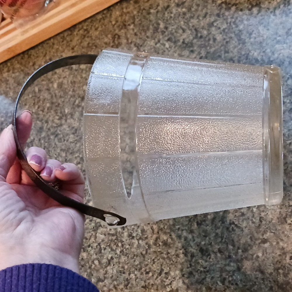 Vintage Glass Ice Bucket No Marks